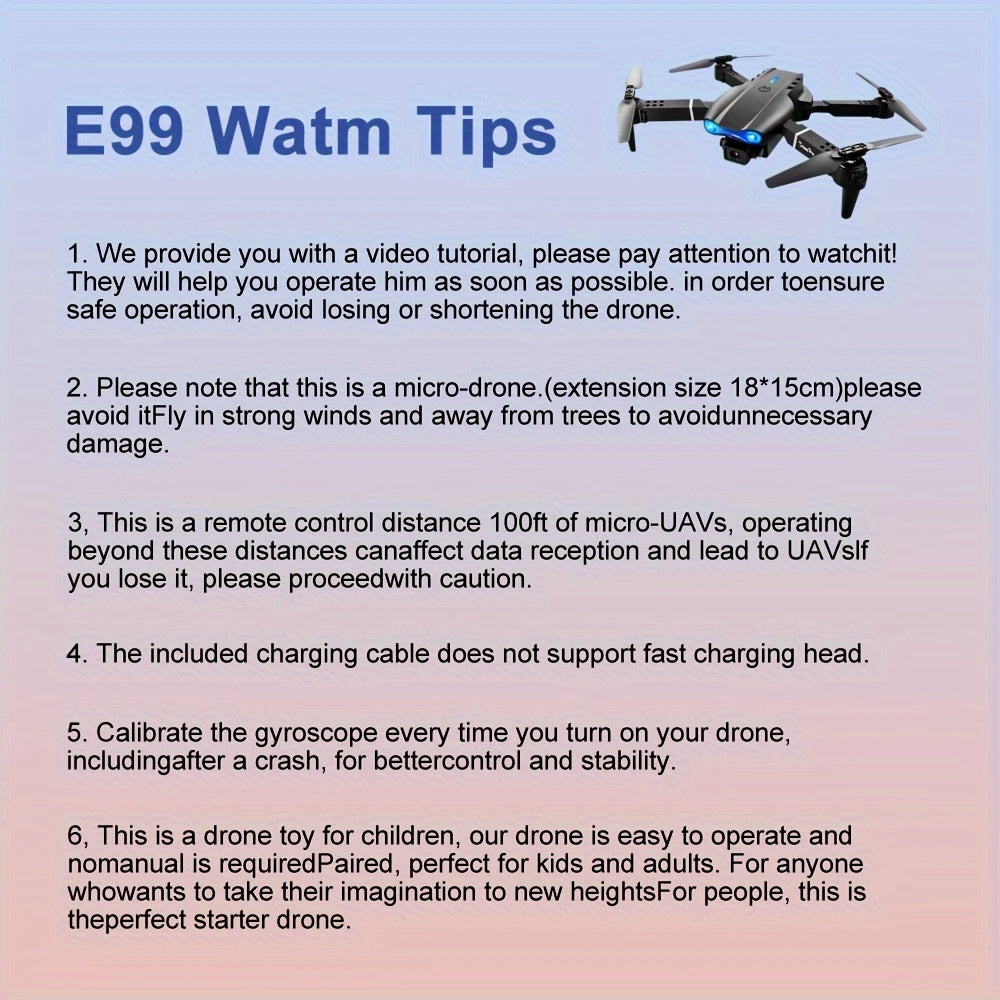 E99 Drone With HD Dual Camera, FPV (First Person View) WiFi RC Foldable